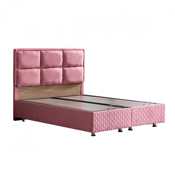 Setay Grand Çift Kişilik Baza Başlık Ortho Soft Ortopedik Yatak Seti, Pembe - 3