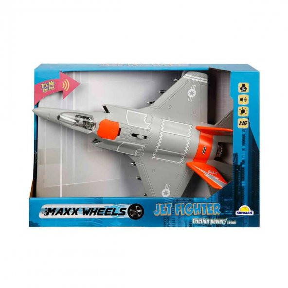 Maxx Wheels 1:16 Sesli ve Işıklı Jet Fighter TURUNCU - 2