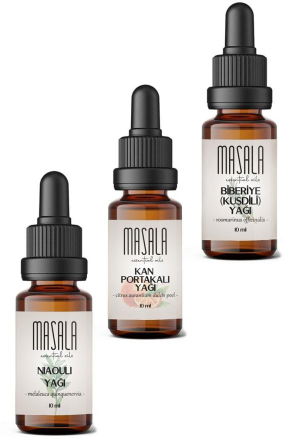 Kan Portakalı Yağı - Biberiye (kuşdili) - Niaouli Yağı 10 ml. x 3 Adet - Resim 2