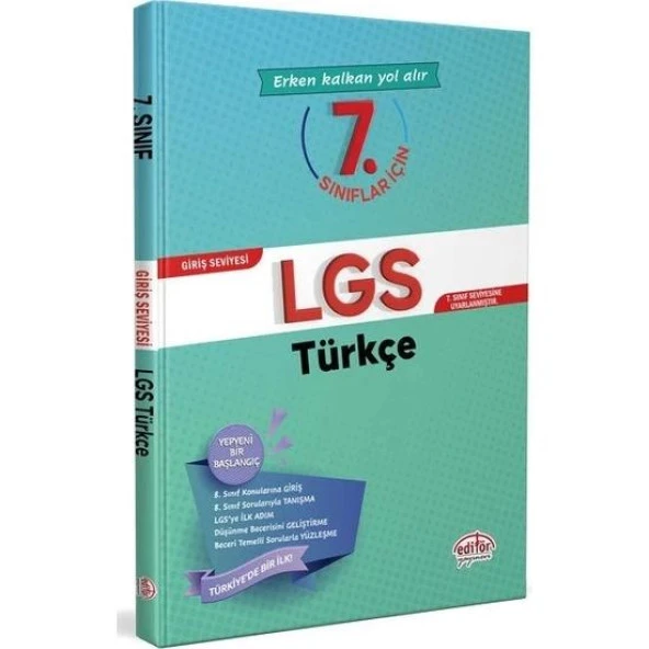 Editör Yayınları 7. Sınıflar İçin Giriş Seviyesi LGS Türkçe