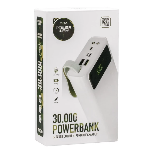 Powerway Tx30 30000 Mah Dijital Göstergeli Powerbank (546247873) - 5
