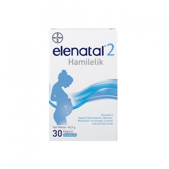 Elenatal2 Multivitamin, Mineral, Metafolin ve Omega3 İçeren Takviye Edici Gıda 30 Kapsül ürün görseli