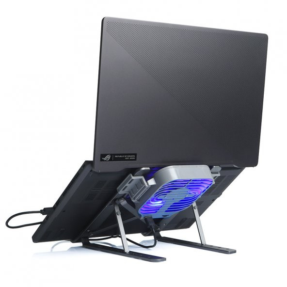 TX ACNBPS03 TX6x Yükseklik Ayarlı, RGB Fanlı,11"-15,6" Uyumlu, Alümin Katlanabilir Notebook Soğutucu - 2