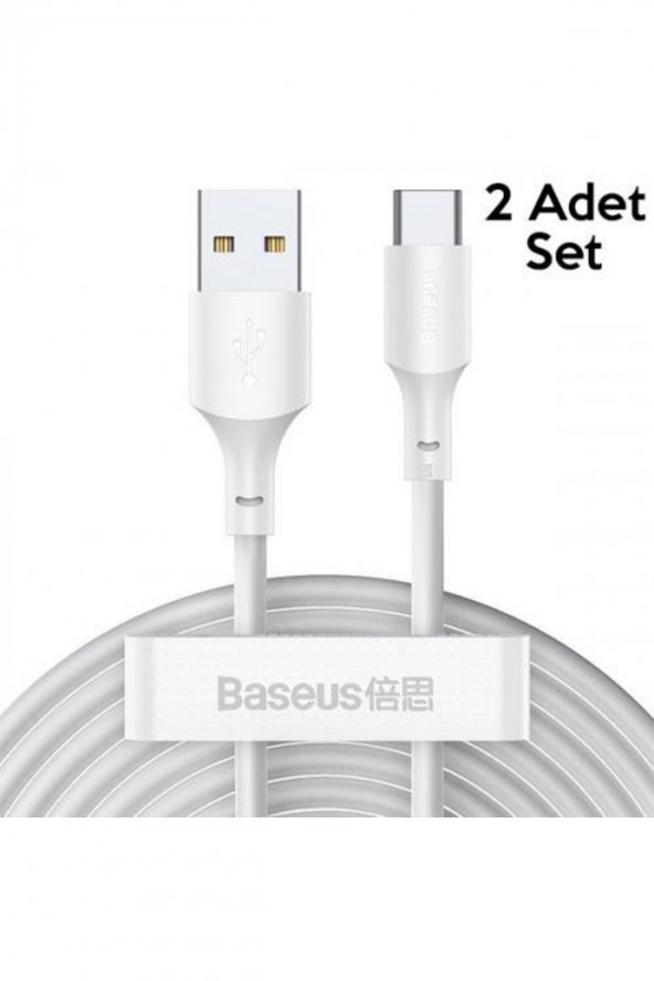 Baseus 40W 2 Adet 1.5 Metre USB To Type C Şarj ve Data Kablosu, Ultra Hızlı Kırılmaz Kopmaz Kablo