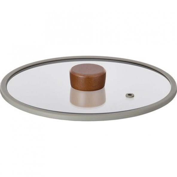 Neoflam Fika 24CM Düz Silikon Çerçeveli Cam Kapak Gri - 2