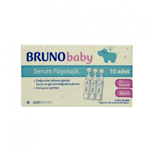 Bruno Baby Serum Fizyolojik 5 Ml X 10 Adet Tek Kullanımlık Flakon