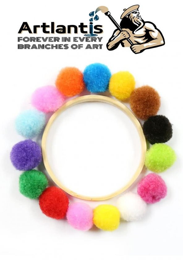 Ponpon 20 mm 70 Lİ 1 Paket Karışık Renk Pon Pon 20 mm Pompom 2 cm Elişi Etkinliği Anasınıfı Kreş Okul Öncesi Pom Pom - 2