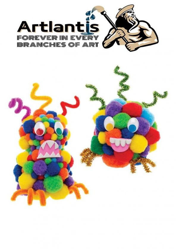 Ponpon 30 mm 50 Li 1 Paket Karışık Renk Pon Pon 30 mm Pompom 3 cm Elişi Etkinliği Anasınıfı Kreş Okul Öncesi Pom Pom - 4