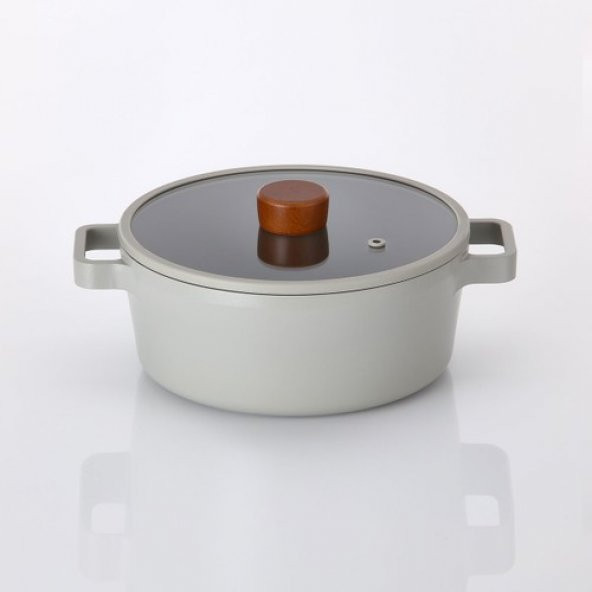 Neoflam Fika Alüminyum Döküm Tencere Gri Cam Kapaklı 18CM D-NEOG18C - 3