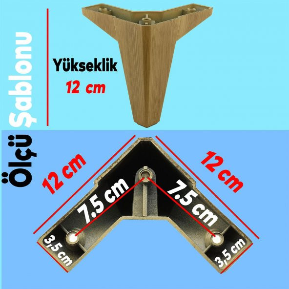 Mobilya Yatak Kanepe Sehpa Baza TV Ünitesi Koltuk Ayağı Açık Ceviz 12 cm Ayak - 2