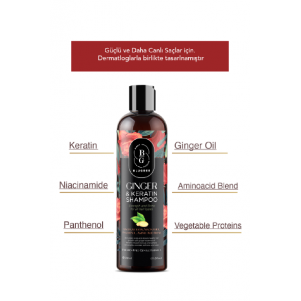 BLUGREE Zencefil ve Keratin Canlandırıcı Şampuan 350 ML