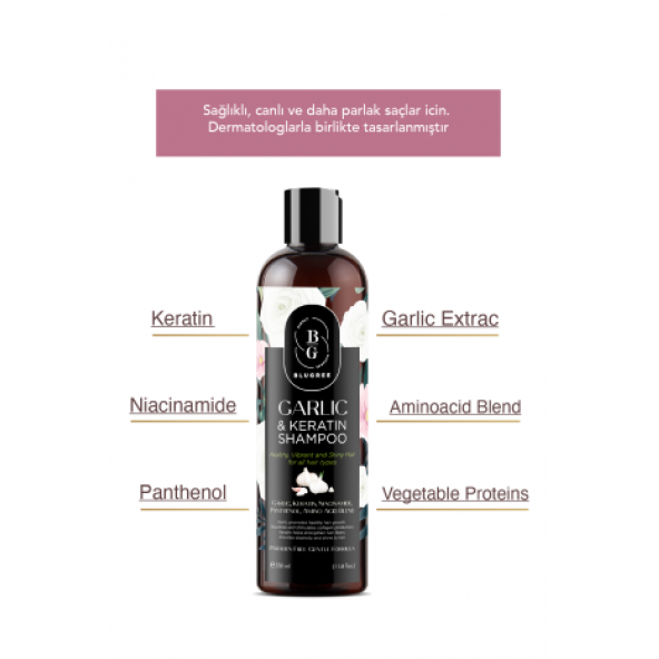 BLUGREE Sarımsak ve Keratin Dökülme Karşıtı Şampuan 350 ML