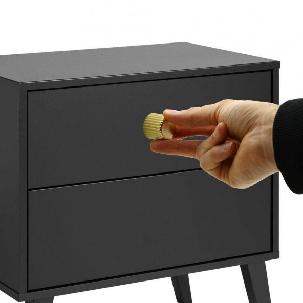 Dolap Mobilya Çekmece Kulpu Kulbu Plastik Gold Altın Tek Vidalı Kulp - 2