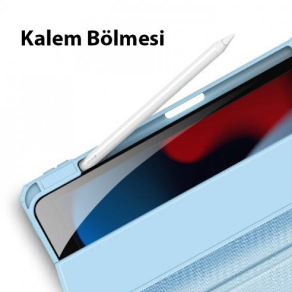 Coofbe Manyetik Kapaklı Kalem Yerli Standlı iPad 10.2 2022 Kılıf Şeffaf Arka Kapaklı iPad 10.2 Tablet Kılıf - 10