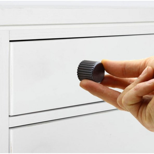Dolap Mobilya Çekmece Kulpu Kulbu Plastik Füme Tek Vidalı Kulp - Resim 2