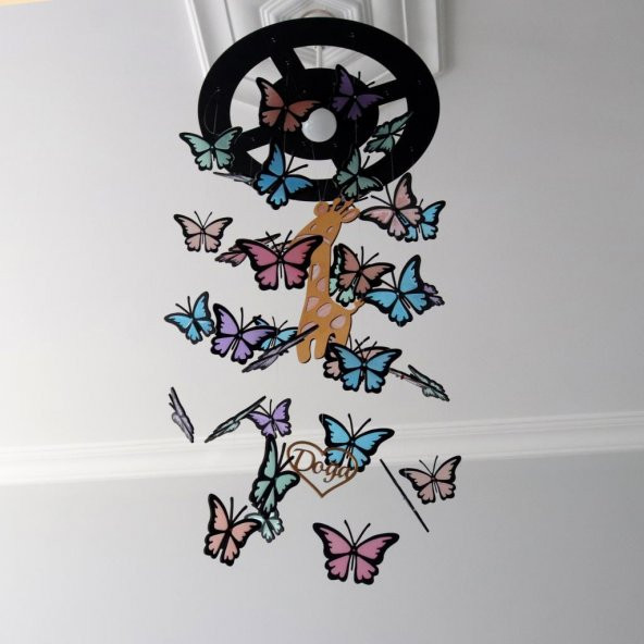 Veraart Epoksili Kişiselleştirilebilir Kelebek El Yapımı Çocuk Odası Avize Ve Duvar Süsü