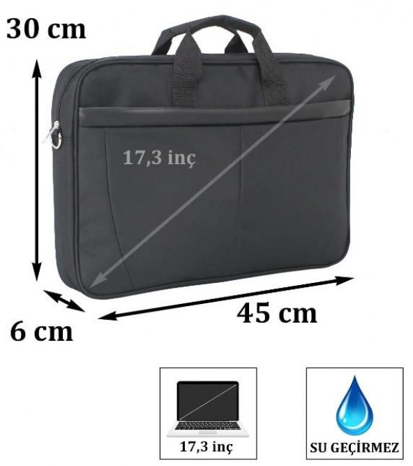 Laptop Çantası 17.3" & 17 Basic Omuz Askılı 8683255011981 - Resim 2
