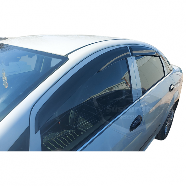 Fiat Linea 2007-2015 Uyumlu Mugen Cam Rüzgarlığı Seti Piano Black 4lü İthal - 2