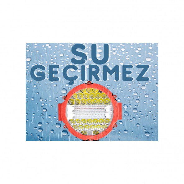 3 Modlu 3 Renk Kombo 51W Kırmızı Yuvarlak Off Road  Çalışma Tekne -Beyaz/mavi-Kırmızı/flaş Işık AA138 - 2