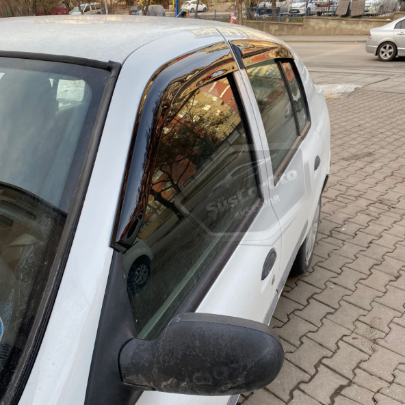 Renault Clio 2 Symbol Hb&Sedan 1998-2008 Uyumlu Mugen Cam Rüzgarlığı Seti Piano Black 4lü İthal - 3