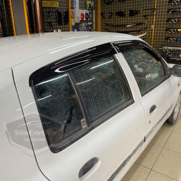 Renault Clio 2 Symbol Hb&Sedan 1998-2008 Uyumlu Mugen Cam Rüzgarlığı Seti Piano Black 4lü İthal - 7