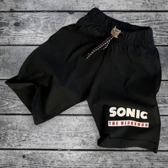 Efsane Sonic Desenli Kırmızı Renk Şortlu Takım - 3