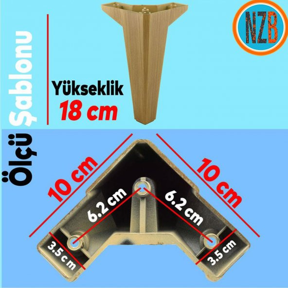 Mobilya Yatak Kanepe Sehpa TV Ünitesi Baza Koltuk Ayağı Açık Ceviz Renk 18 cm Ayak - 3