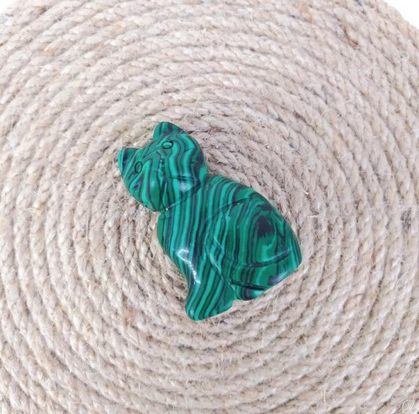 Doğal Taş Kedi 4 Cm Heykelcik Şifa Çakra Enerji Cep Koruyucu El Sanatları Ev Ofis Dekorasyonu - 2