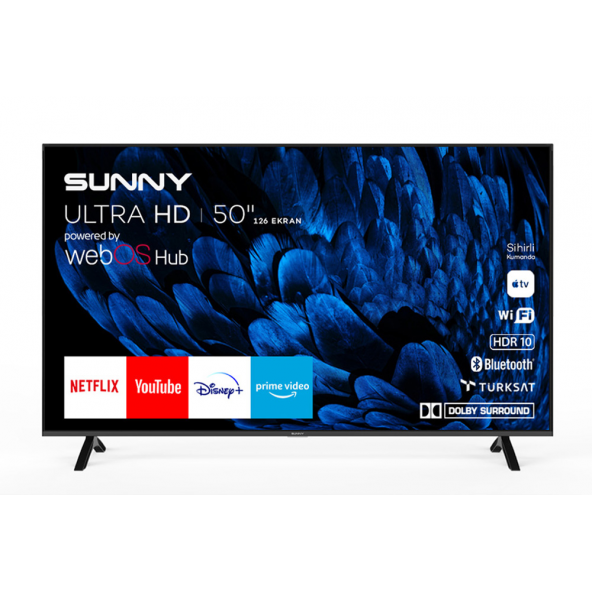 Sunny SN50FMN252 4K Ultra HD 50'' 127 Ekran Uydu Alıcılı webOS Smart LED TV