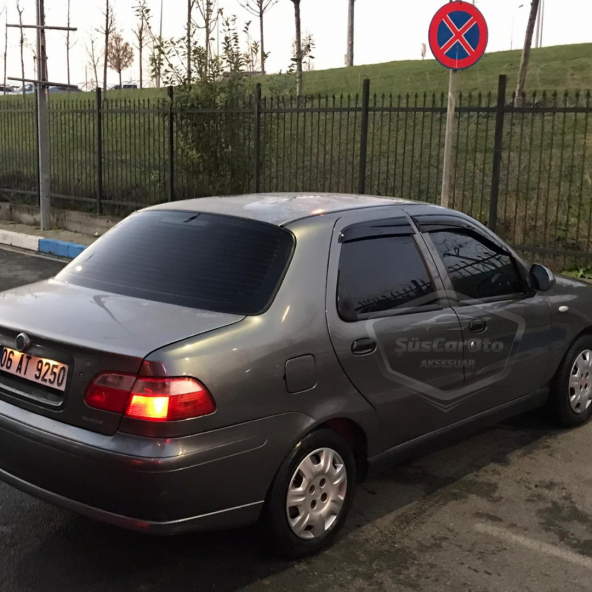 Fiat Albea Palio Siena Hb&Sedan Uyumlu Mugen Cam Rüzgarlığı Seti Piano Black 4lü İthal - 5