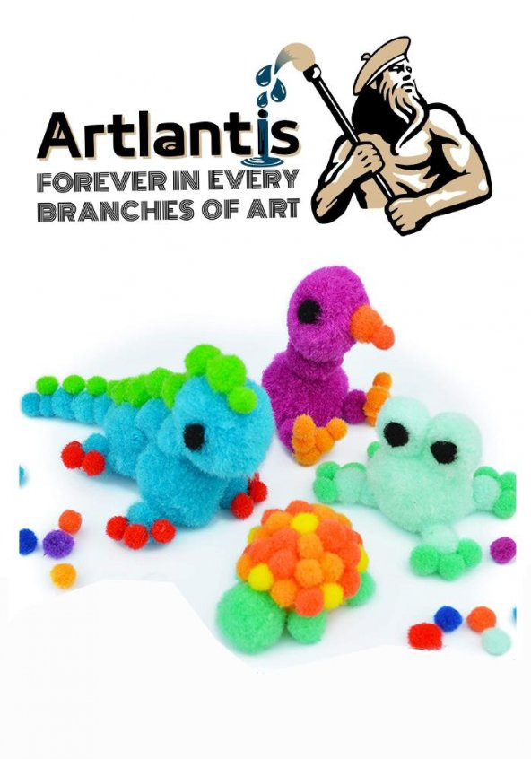 Ponpon 10 mm 20 mm 30 mm 85 li Set 1 Paket Karışık Renk Pon Pon 1 cm 2 cm 3 cm Pompom Elişi Etkinliği Anasınıfı Kreş Okul Öncesi Pom Pom - 3