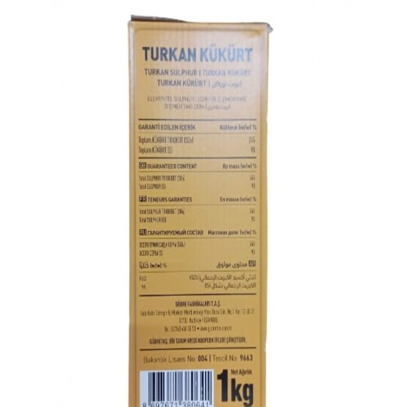 GÜBRETAŞ TÜRKAN KÜKÜRT ELEMENTEL KÜKÜRÜT 1 KG. - 3
