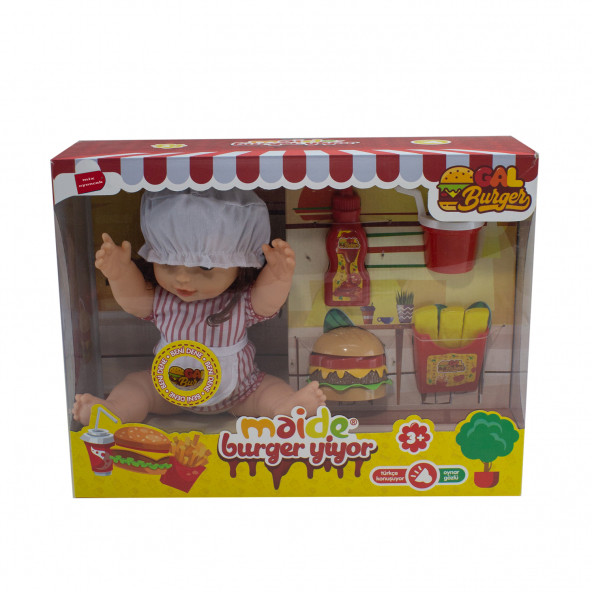 Oyuncak Bebek Maide Burger Yiyiyor Türkçe Konuşur Oynar Gözlü - 3