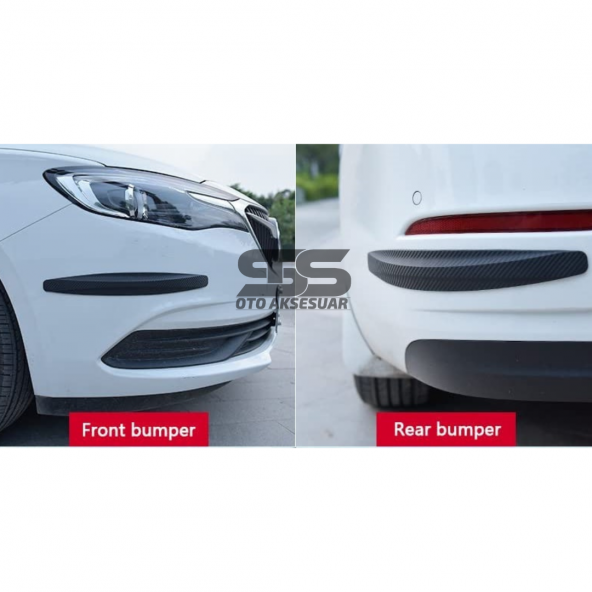 Tampon Koruyucu Siyah Karbon Bant Seti 2li Her Araca Uyumludur - 4