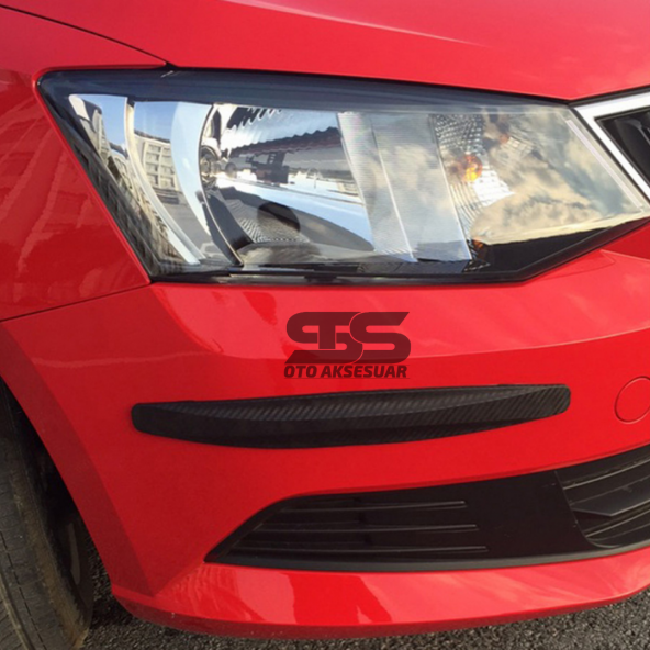 Tampon Koruyucu Siyah Karbon Bant Seti 2li Her Araca Uyumludur - 6