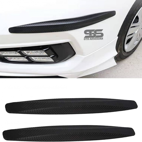 Tampon Koruyucu Siyah Karbon Bant Seti 2li Her Araca Uyumludur - 8