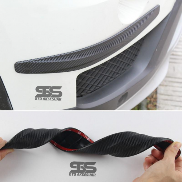 Tampon Koruyucu Siyah Karbon Bant Seti 2li Her Araca Uyumludur - 9