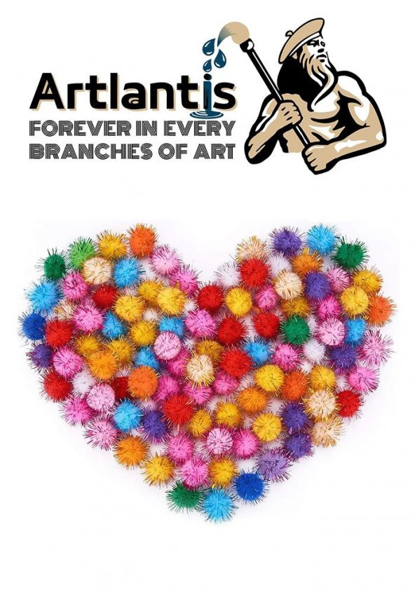 Simli Ponpon 10 mm 100 Lü 1 Paket Karışık Renk Pon Pon 10 mm Pompom 1 cm Elişi Etkinliği Anasınıfı Kreş Okul Öncesi Pom Pom - 4