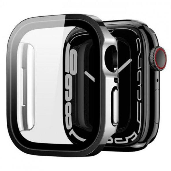 Polham Apple Watch Ultra 49mm Ful Koruma Kılıf Ve Ekran Koruyucu, Hard Armor Zırhlı Silikon Kılıf