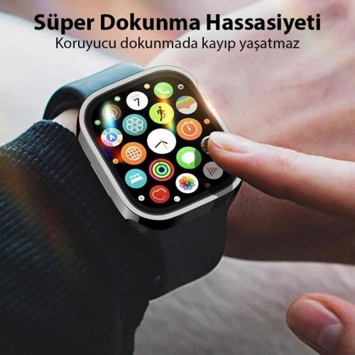 Polham Apple Watch Ultra 49mm Ful Koruma Kılıf Ve Ekran Koruyucu, Hard Armor Zırhlı Silikon Kılıf - 3