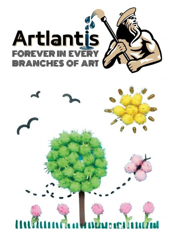 Simli Ponpon 20 mm 70 Li 1 Paket Karışık Renk Pon Pon 20 mm Pompom 2 cm Elişi Etkinliği Anasınıfı Kreş Okul Öncesi Pom Pom - 3