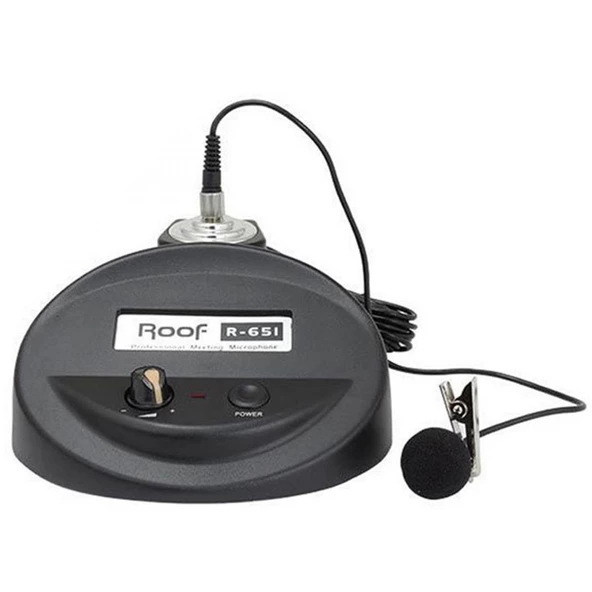 Roof R-651 Kondenser Cami Tipi Kablolu Yaka Mikrofonu Yaka Mandallı 100 Ohm Volum Ayarlı