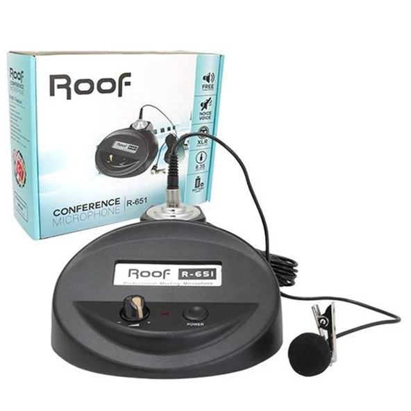 Roof R-651 Kondenser Cami Tipi Kablolu Yaka Mikrofonu Yaka Mandallı 100 Ohm Volum Ayarlı - 9