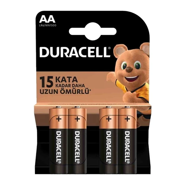 Duracell LR6 MN1500 1.5V Alkalin 4'lü AA Kalem Pil - Resim 3