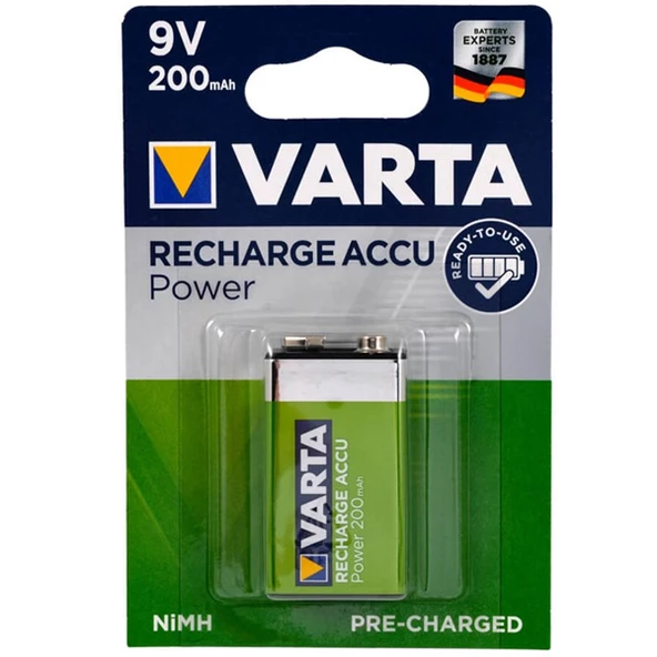 Varta 9 Volt 200 Ma Şarjlı Pil