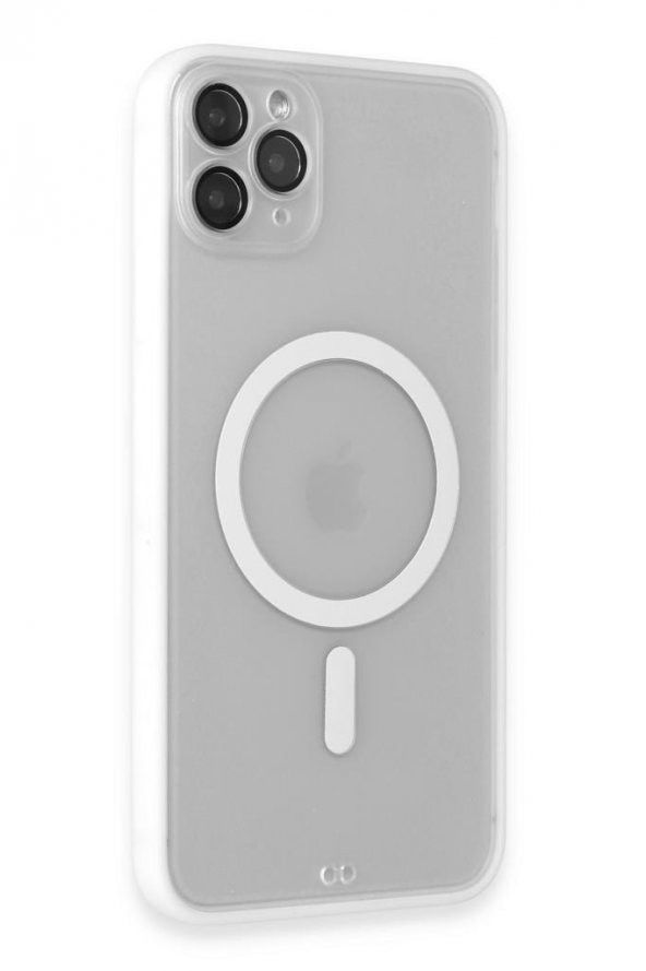 Apple iPhone 11 Pro Max Kılıf Lensli Magsafe Mat Kenar Renkli Kapak