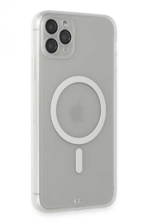 Apple iPhone 11 Pro Max için Magsafe ile uyumlu Kılıf Lensli Mat Kenar Renkli Kapak - 4