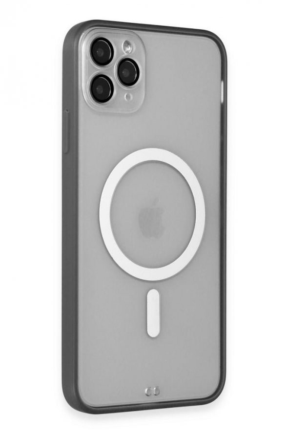 Apple iPhone 11 Pro Max için Magsafe ile uyumlu Kılıf Lensli Mat Kenar Renkli Kapak - 5