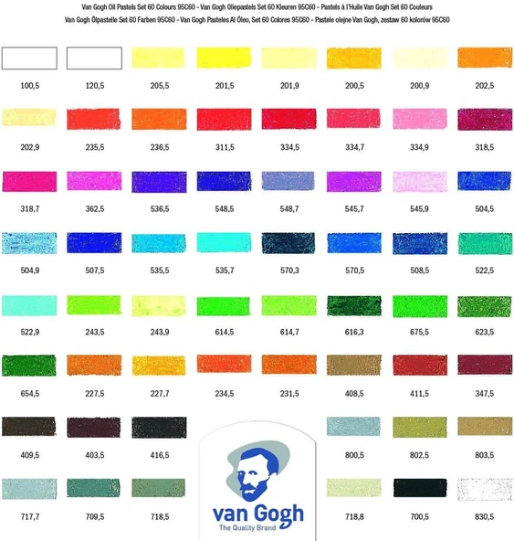 Van Gogh 60'lı Yağlı Pastel Boya Seti / 95860060 - Resim 2
