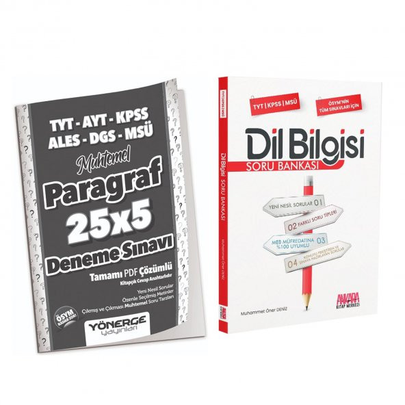 Yönerge TYT Paragraf Deneme ve AKM Dil Bilgisi Soru Bankası Seti 2 Kitap